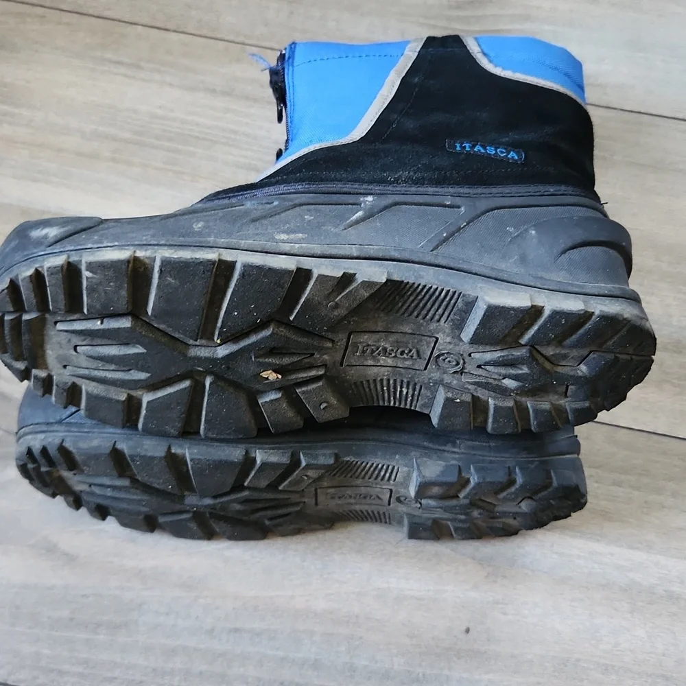 Kids Blue and Black Winter Boots 6